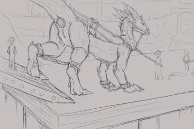 Dragon captured by pirates